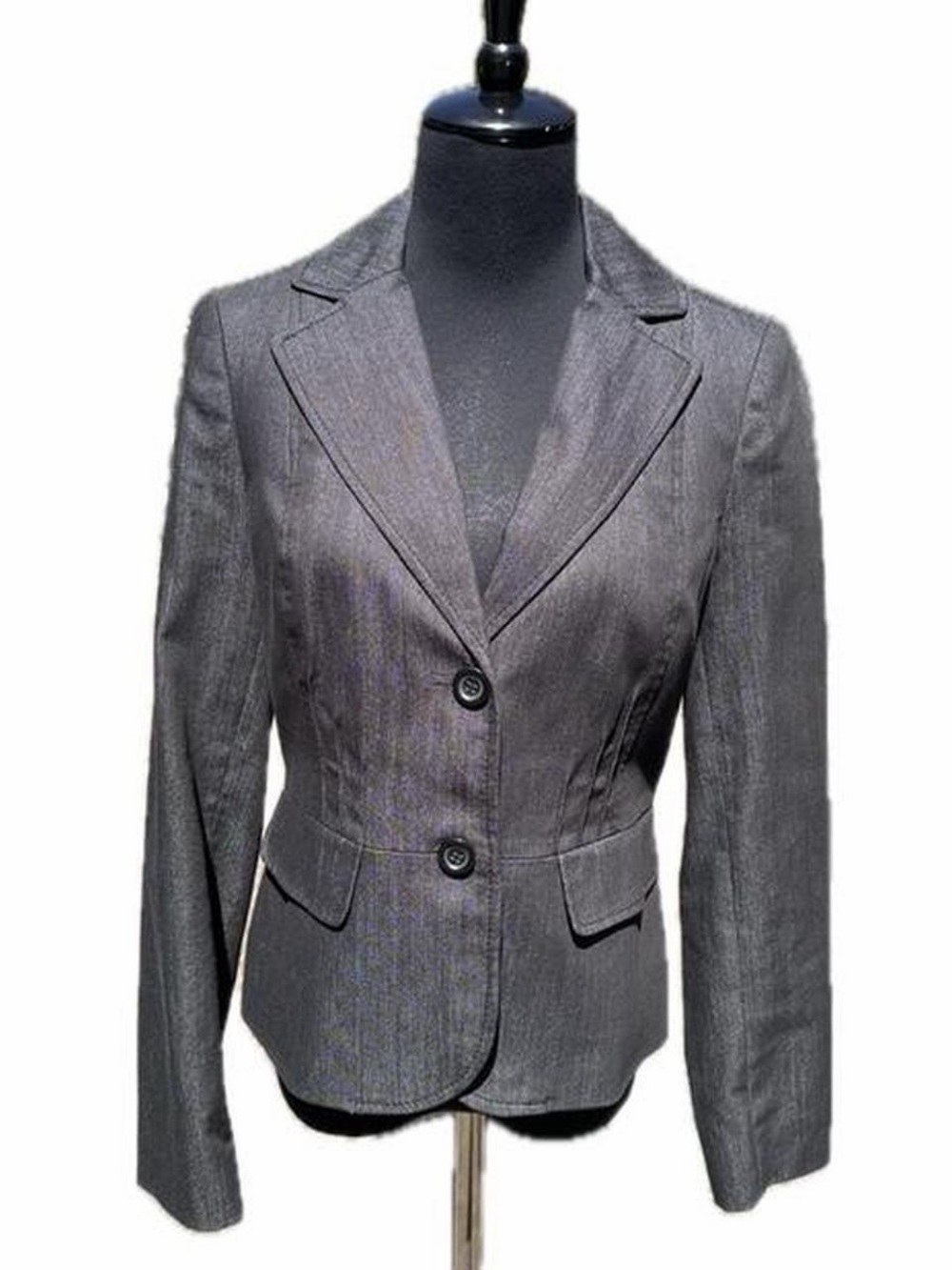 LOFT Gray Tailored Two-Button Blazer